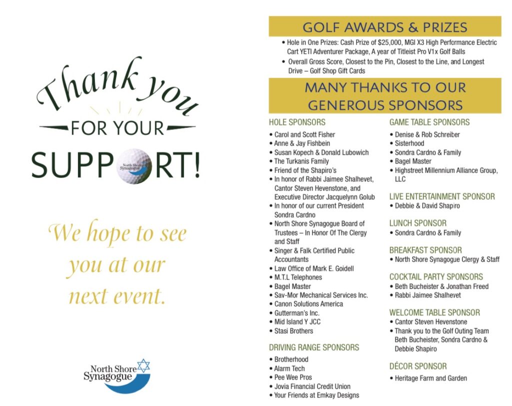 Golf Outing Sponsors