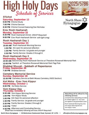High Holy Day Schedule
