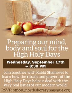 Preparing our mind, body and soul for the High Holy Days with Rabbi Shalhevet